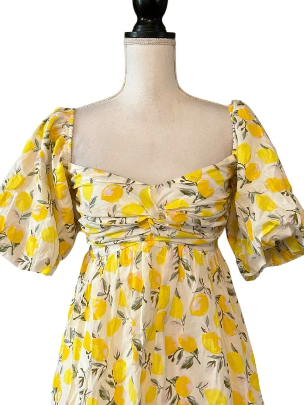 NWT Trixxi Lemon Print Babydoll Dress‎ Women’s SZ Small in Yellow White